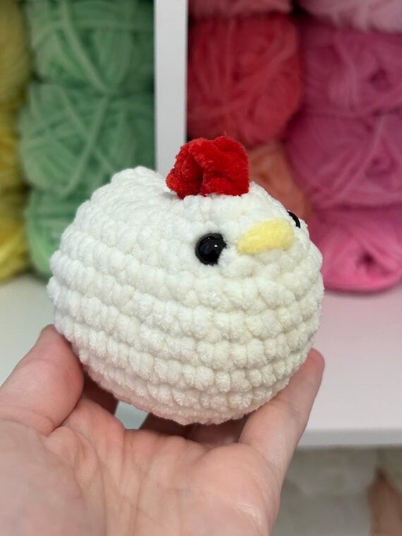 Crochet Chicken Plushie: Handmade Amigurumi C...