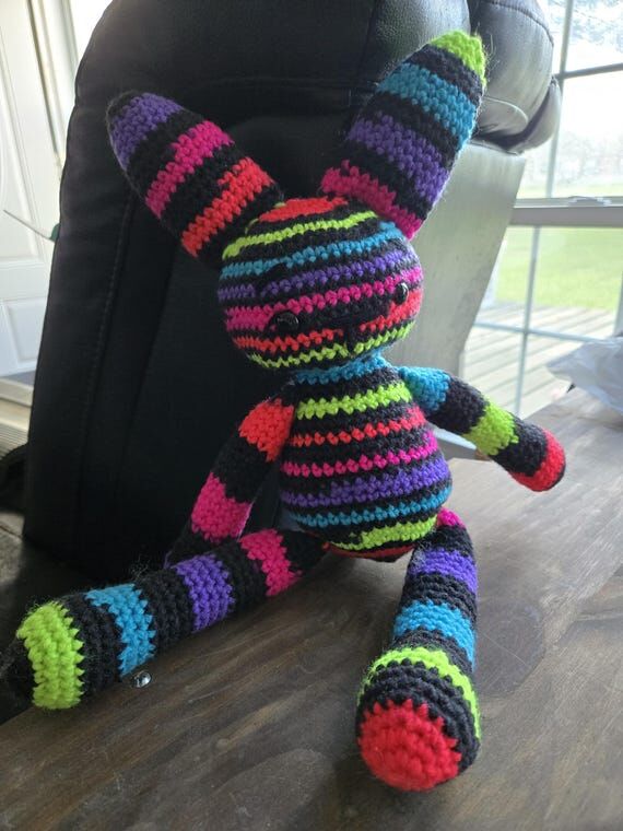 Handmade Crocheted Rainbow Bunny Named Sherly...