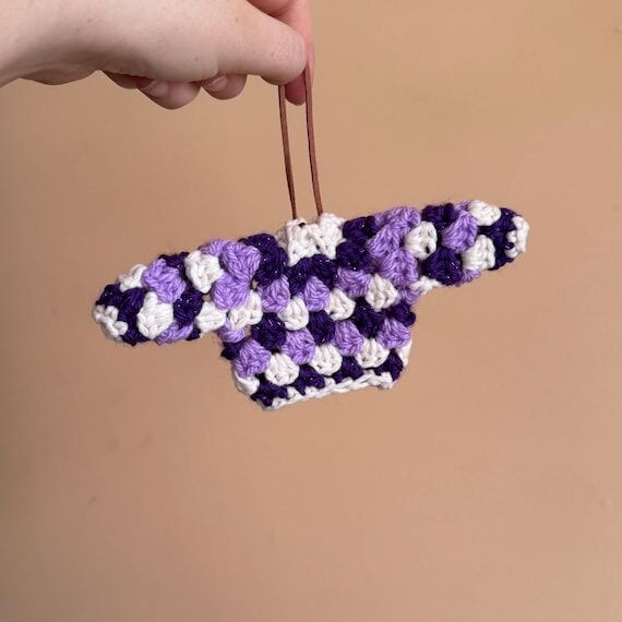 Crochet Granny Sweater Christmas Ornament | S...