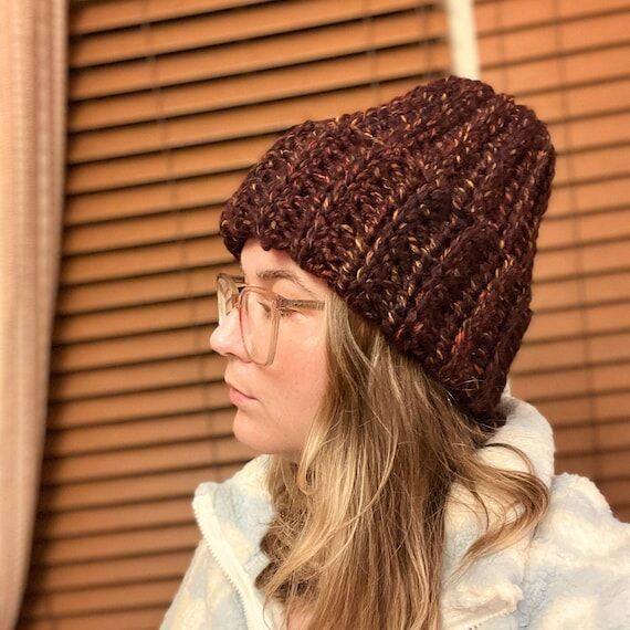 Chunky Wool Blend Crochet Hat | Adult Winter ...
