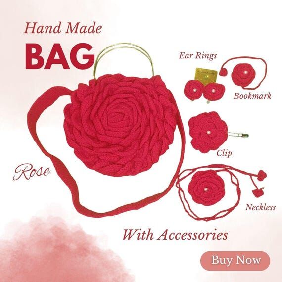 Handmade Wool Crochet Bag Gift Set – Bag + ...