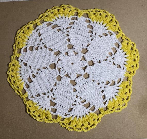 Handmade crochet doily 100% cotton diameter 1...