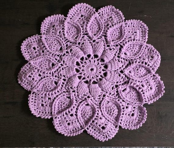 Handmade crochet poinsetta doily...