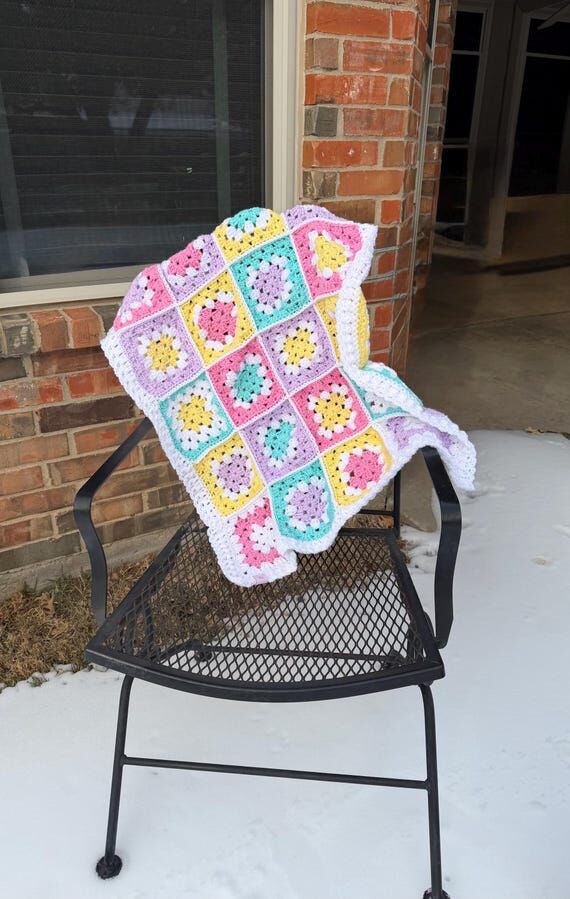 Handmade Crochet Baby Blanket: Spring Granny ...