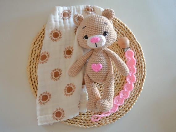 Organic Crochet Teddy Bear: Handmade Plush Ba...