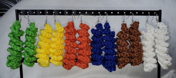 Handmade Crochet Spiral Drop Earrings by E...