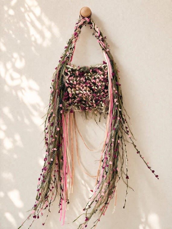 Handmade Fluffy Forest Crochet Shoulder Bag: ...