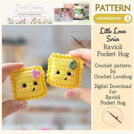 Ravioli Pocket Hug Crochet Pattern | Mini Foo...
