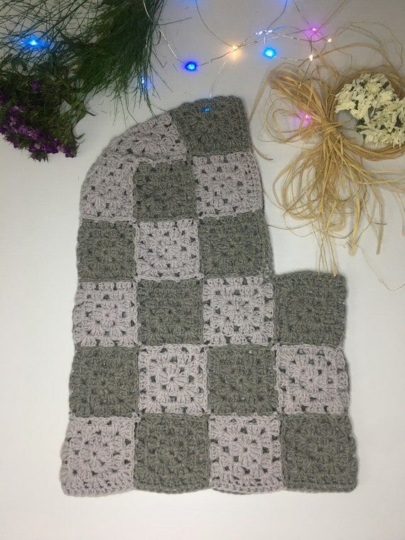 Checkered Crochet Balaclava: Granny Square Gr...