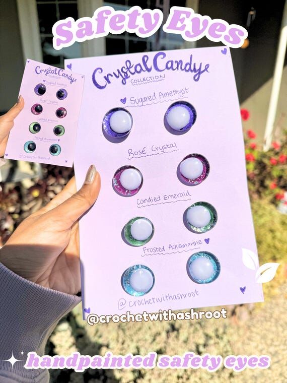 Hand-Painted Crystal Candy Safety Eyes for Cr...