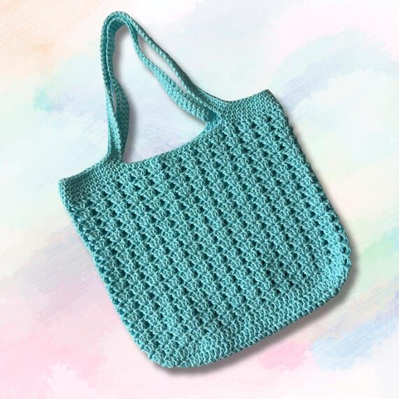 Granny Stitch Tote Bag, Crochet, Handmade...