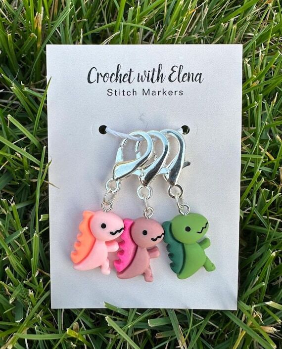 Dinosaur Stitch Markers for Crochet and Knitt...