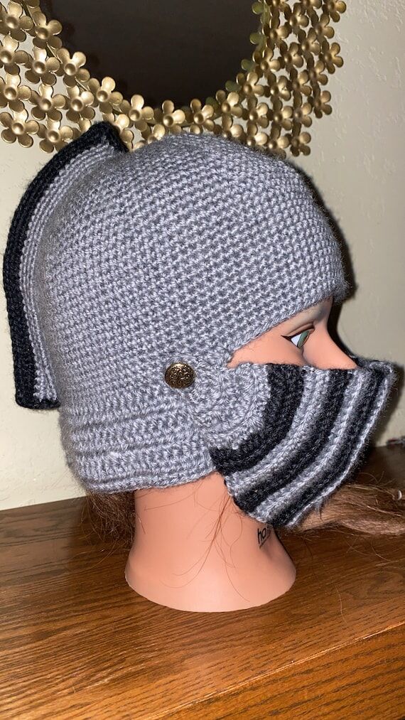 Knight Winter Beanie Hat & Mask Set | Knitted...