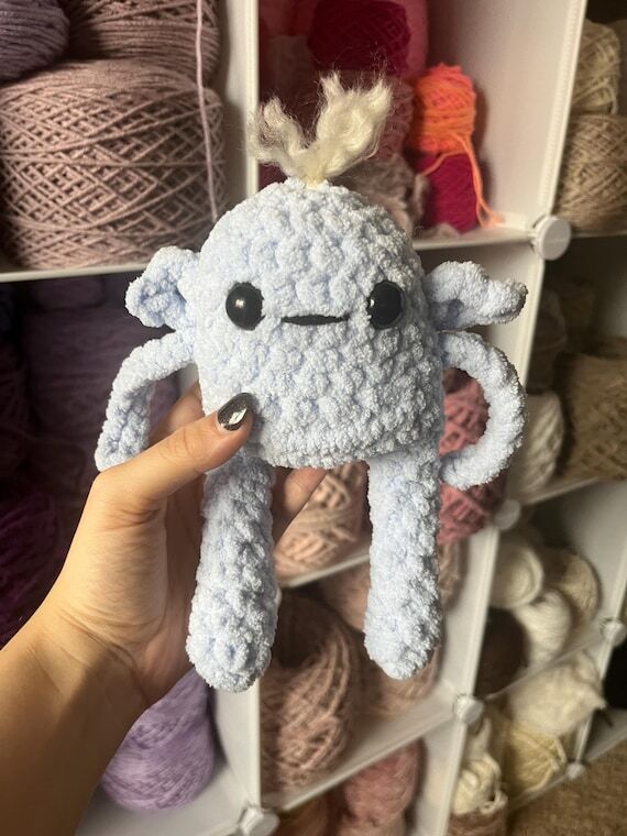 Crochet Blue Goblin Plush: 5" Handmade W...