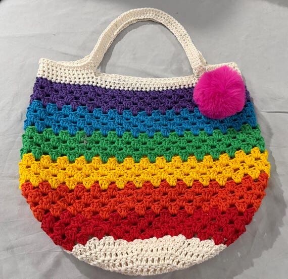 Handmade “Rainbow Bloom Shopper Bag”...