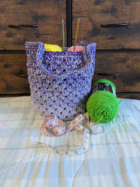 Handmade Crochet Granny Square Shopping Tote ...