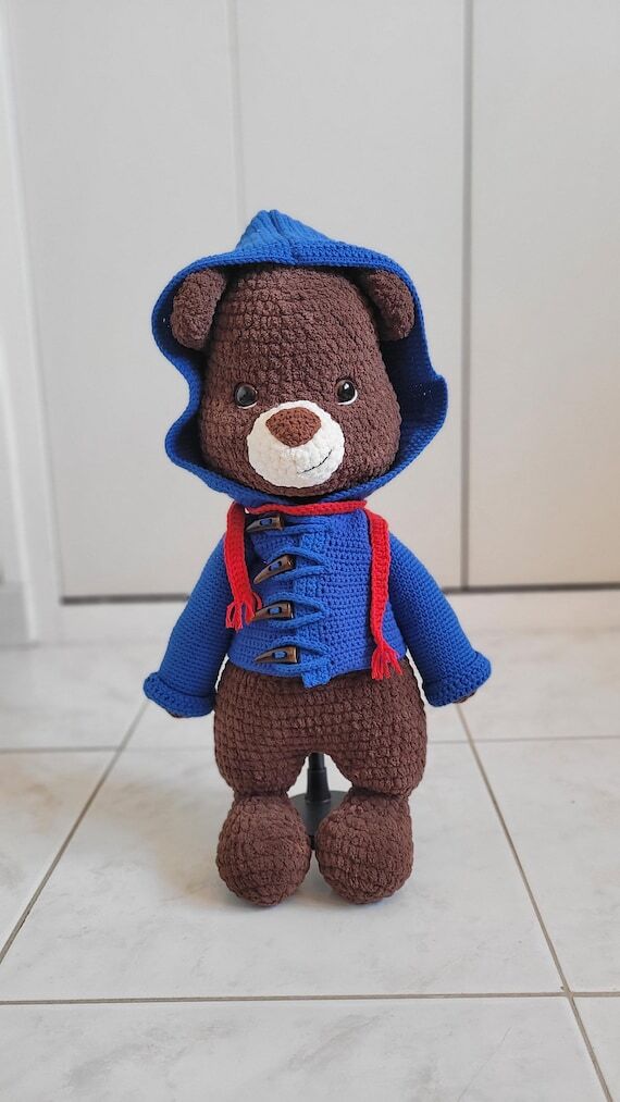 Crochet Teddy Bear Toy, Personalized Amigurum...
