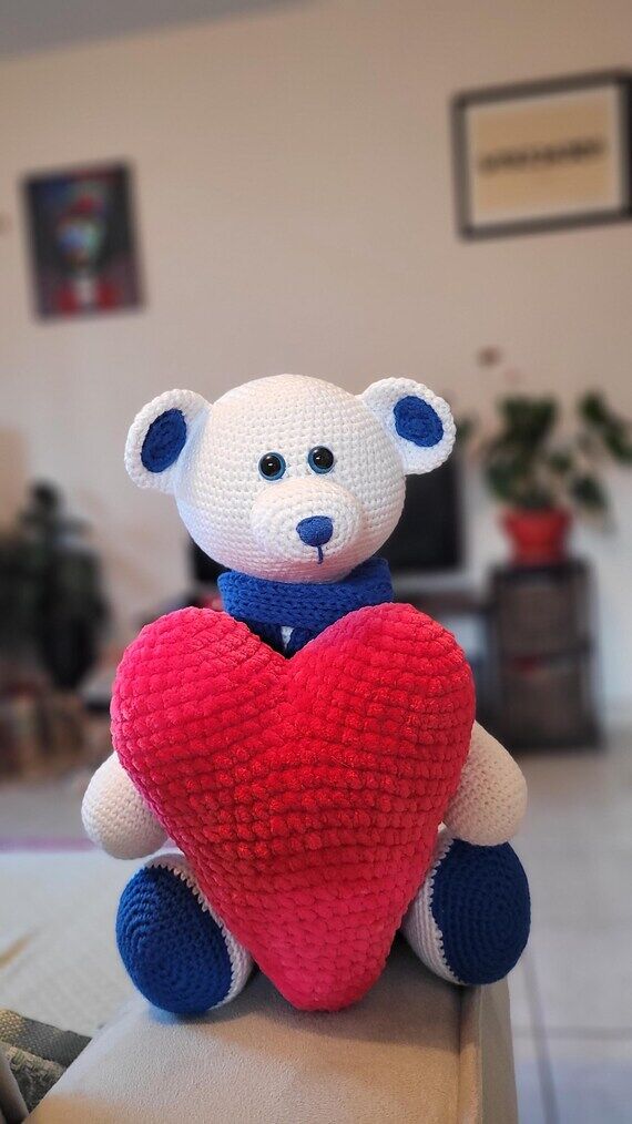 Handmade Crochet Teddy Bear – Amigurumi Plu...