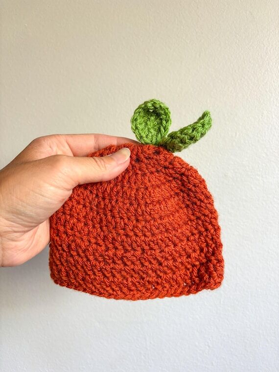Crochet Baby Pumpkin Hat | Autumn Photo Prop ...