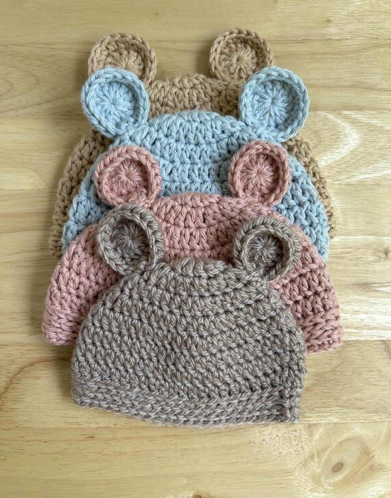 Baby Bear Crochet Beanie | Multiple Sizes...