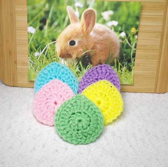 Easter Egg Scrubbers: Crochet Pastel Kitchen ...