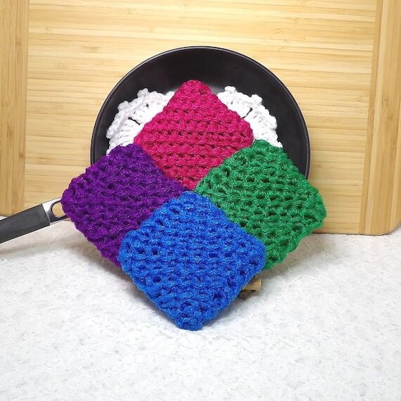 Nylon Net Pot Scrubber Set: 4-Pack, PLEASE ch...