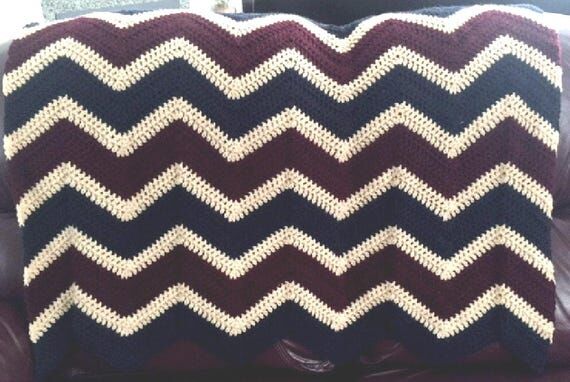 chevron ripple couch throw afghan blanket bab...
