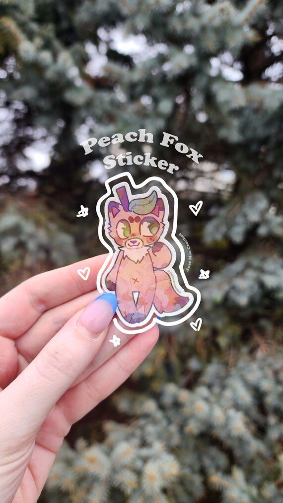 Buy 3 Get 1 Free! | Peach Fox Holographic Sti...