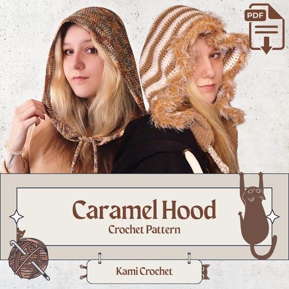 Caramel Hood Crochet Pattern: Hooded Collar, ...