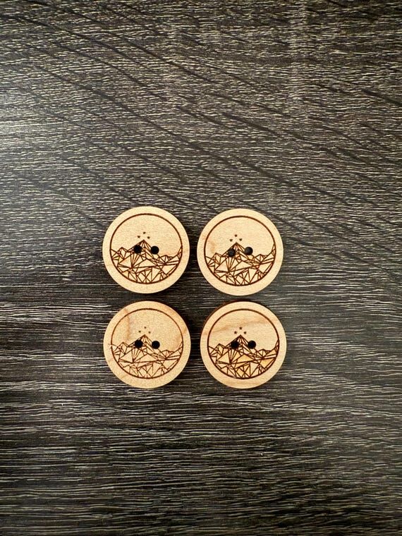 Velaris Wooden Buttons – Set of 4 ACOTAR In...
