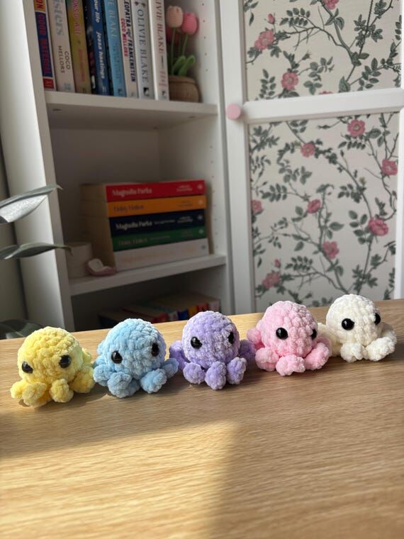 Crochet Mini Octopus Amigurumi Stuffed Plushi...