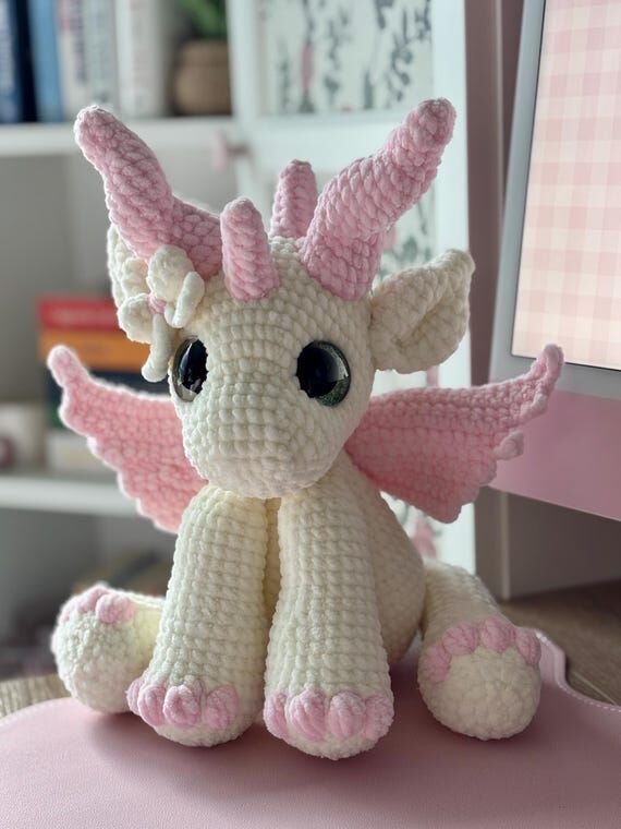 Custom Crochet Dragon Large Handmade Amigurum...