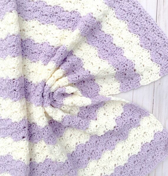 Lavender Baby Blanket, Baby Afghan Crochet Ba...