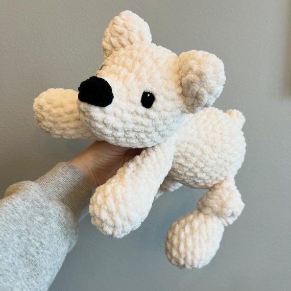 Crochet Polar Bear Stuffed Toy – Knotted Le...