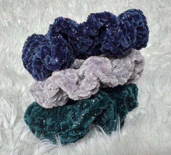 Velvet Sparkle Crochet Scrunchie · Handmade ...
