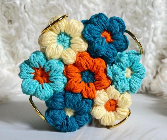 Crochet Flower Coaster Set • Handmade Cotto...