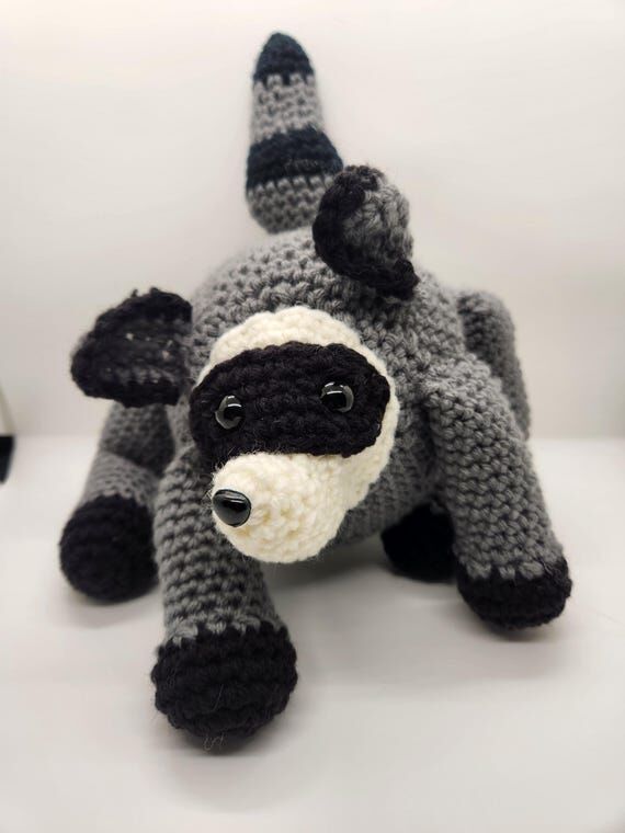 Jimothy the Raccoon Crochet Plushie | Handmad...