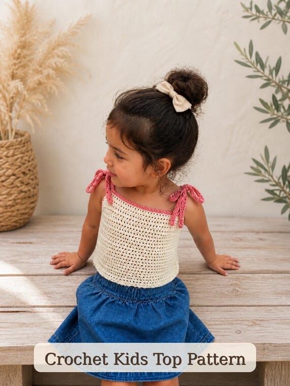 Crochet Tank Top Pattern | Girls Tie Strap Su...