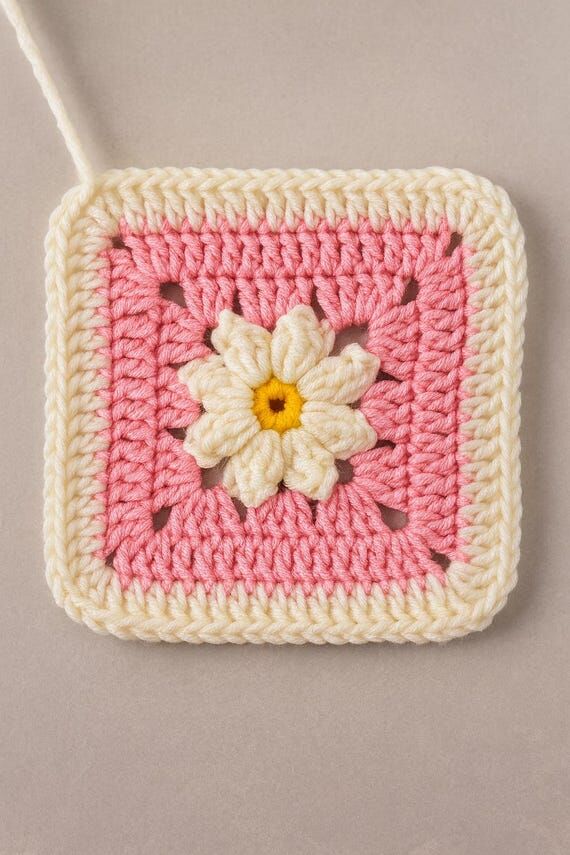 Daisy Granny Square Crochet Pattern • Flowe...