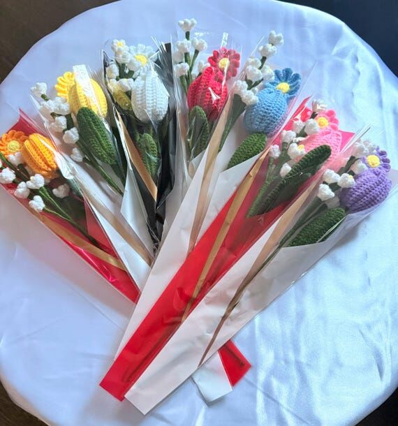 Handmade Crochet Tulip Bouquet | Floral Forev...