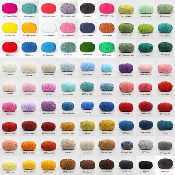 Milk Cotton Yarn Set: 86 Colors, DK Weight, C...