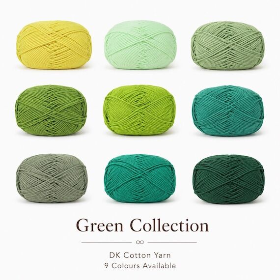 Green Collection DK Yarn for Amigurumi, Knitt...
