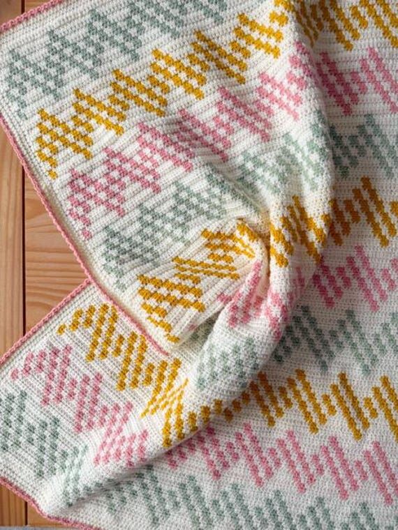Chevron Tiles Blanket Pattern | Crochet Patte...