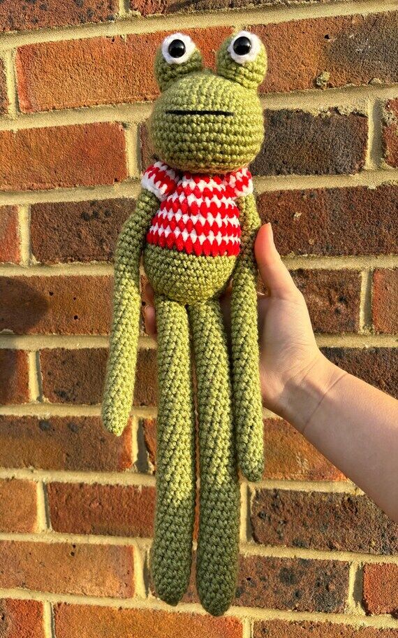 Handmade Norman Frog Doll with Red Jumper, 16...