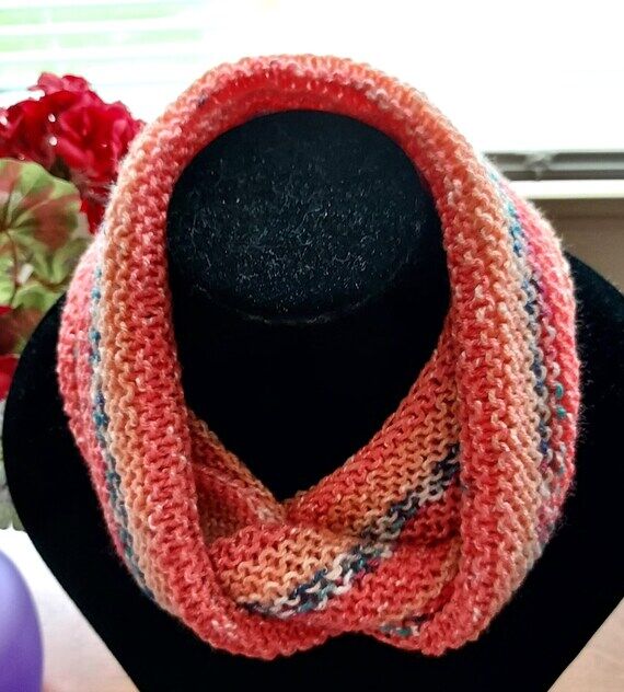 Cotton blend infinity scarf, Beautiful coral ...