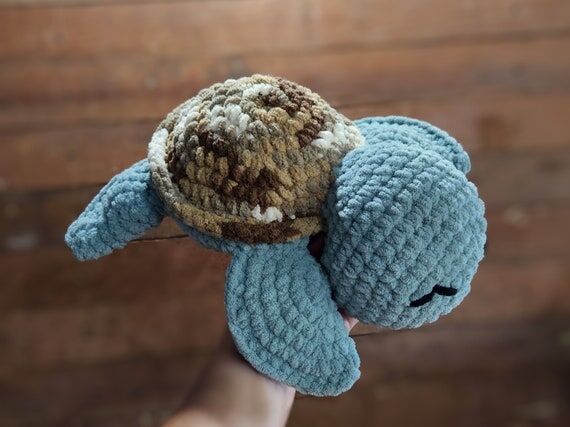 Handmade Sea Turtle, Crocheted Plushie, Sea T...
