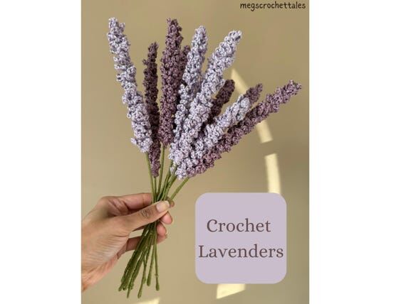 Handmade Crochet Lavender Stems: Crochet Bouq...