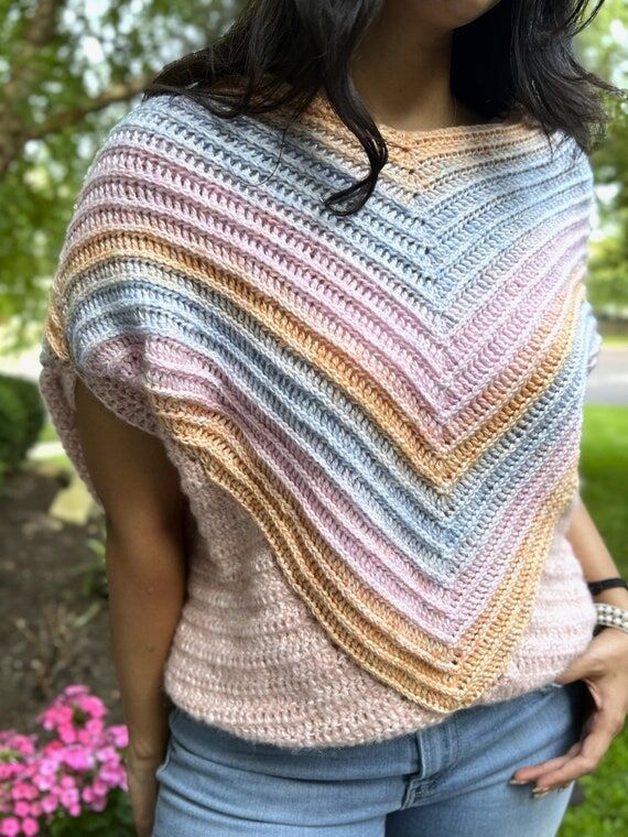 V-Snug Crochet Tee Pattern: Oversized Garment...