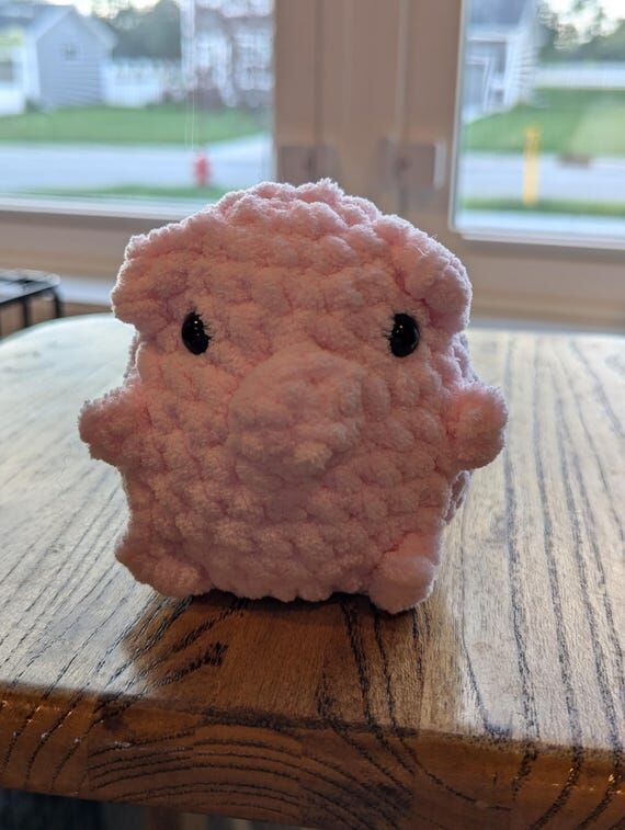 Handmade Crocheted Pig Stuffed Animal...