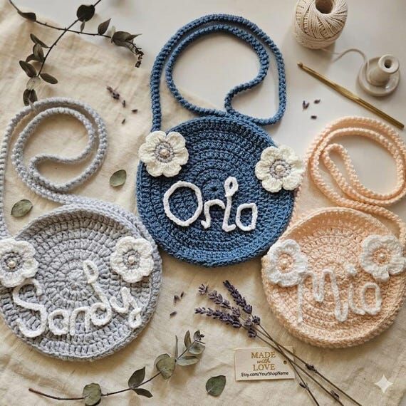Personalized Handmade Round Bags for Little G...